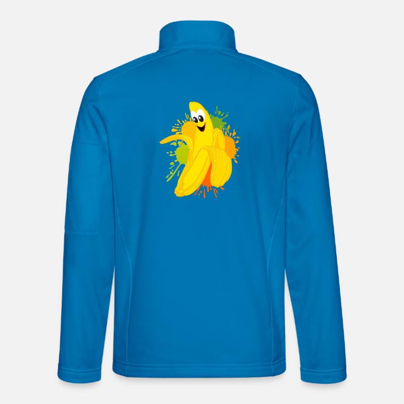 Explosion de couleur banane joyeuse Veste en tissu softshell Unisexe