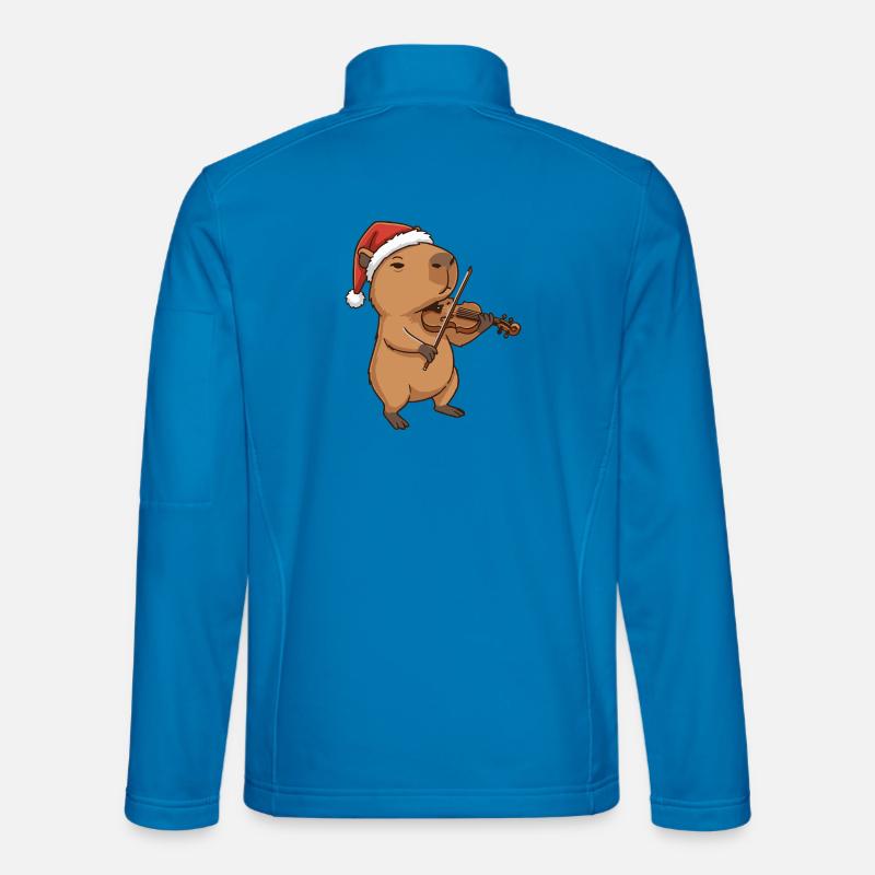 Weihnachten Capybara-Tier spielt Geige - Unisex Softshelljacke - Lichtblau