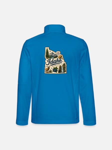 Idaho The Gem State Vintage Travel Aufkleber - Unisex Softshelljacke - Lichtblau - Hinten