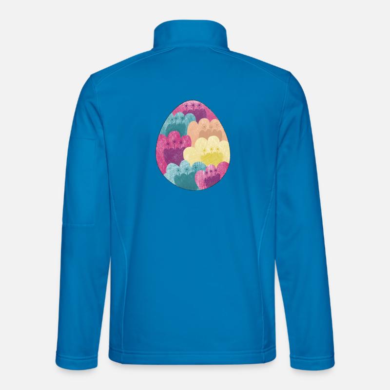 Buntes Osterei mit Blumen Muster - Unisex Softshelljacke - Lichtblau