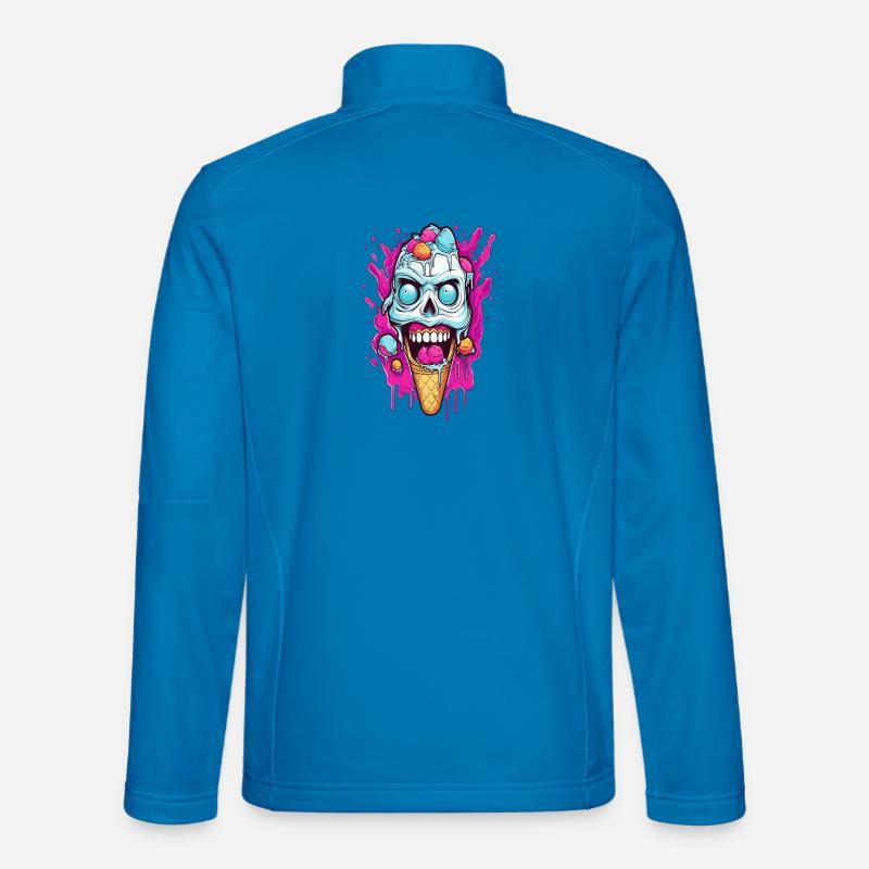 Skull Eiscreme Design - Unisex Softshelljacke - Lichtblau