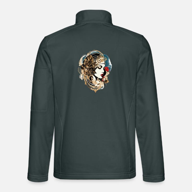 Ästhetische Frau mit Technik-Motiv Unisex Softshelljacke