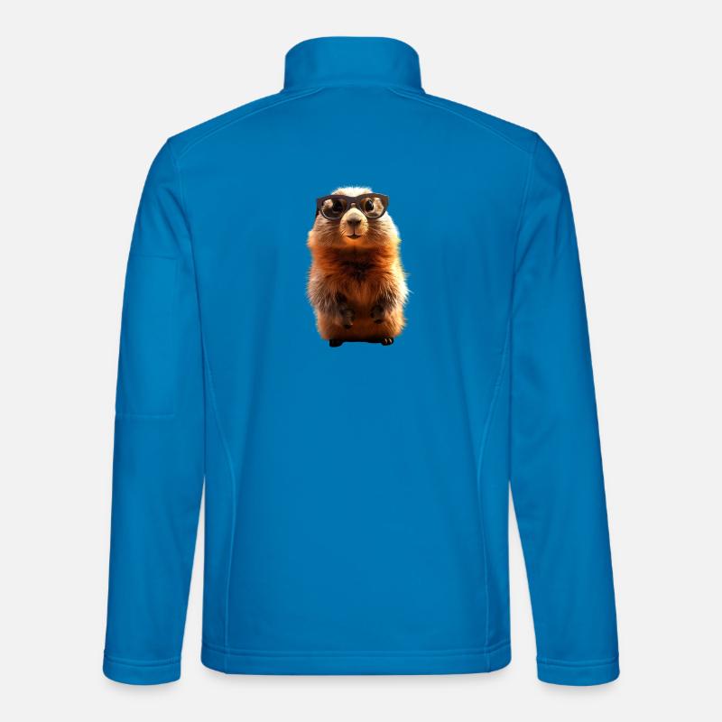 Murmeltier mit Sonnenbrille Nagetier Erdhörnchen - Unisex Softshelljacke - Lichtblau