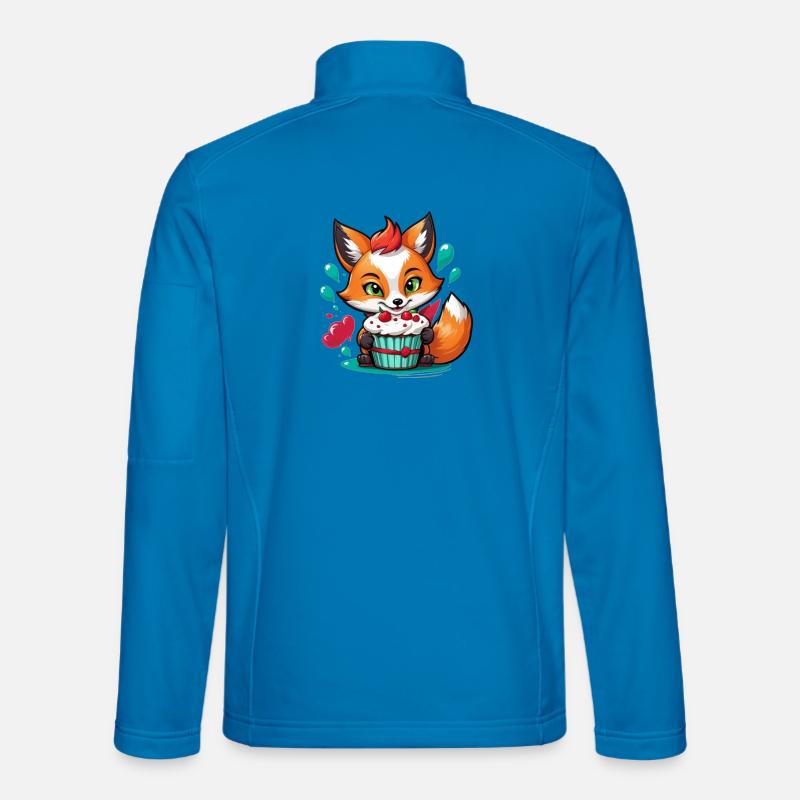 Little fox with delicious muffin - Unisex Softshell Jacket - light blue