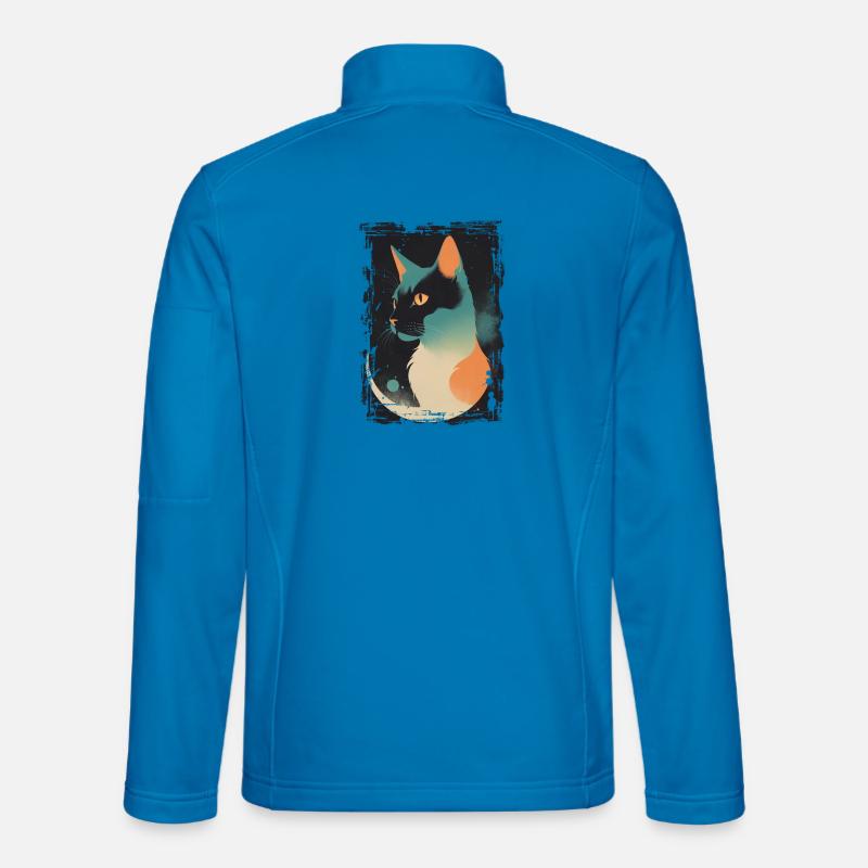 Mystische Katze im Mondschein - Unisex Softshelljacke - Lichtblau