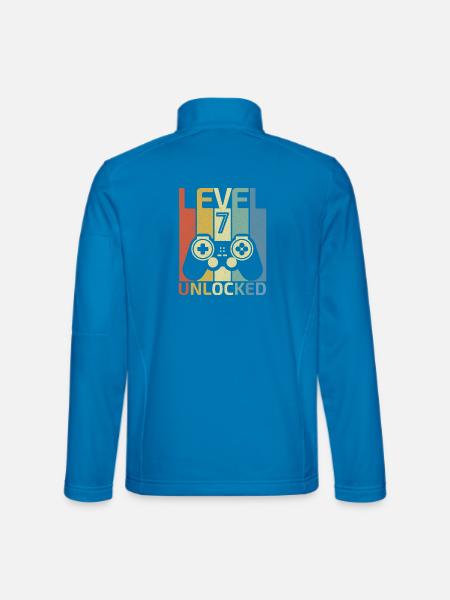 Level 7 Freigeschaltetes Video Gamer Shirt 10. Geburtstag - Unisex Softshelljacke - Lichtblau