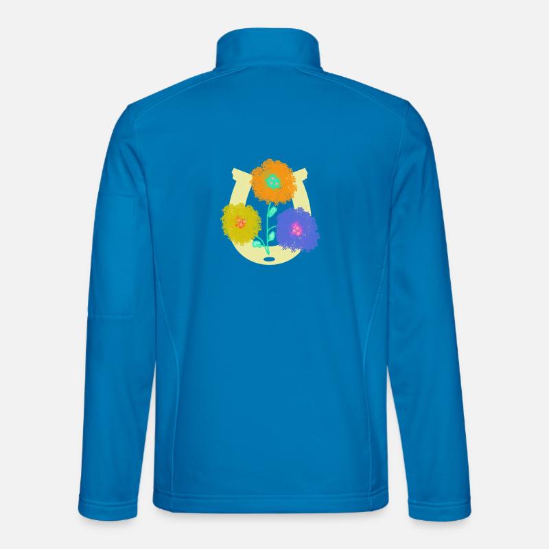 fer à cheval fleurs fleurs anniversaire Veste en tissu softshell Unisexe