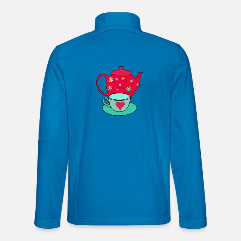 Teapot Tea Teacup Breakfast Drinks - Unisex Softshell Jacket - light blue