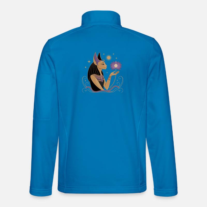 Heiterer Bastet Mit Einer Lotusblume Unisex Softshelljacke