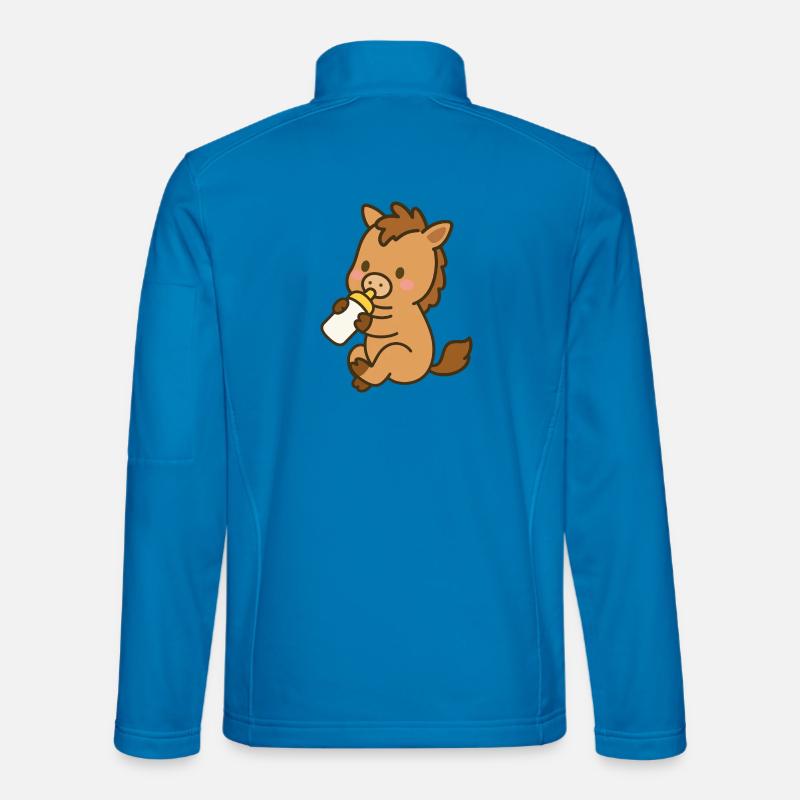 Pfohlen mit Milchflasche - Unisex Softshelljacke - Lichtblau
