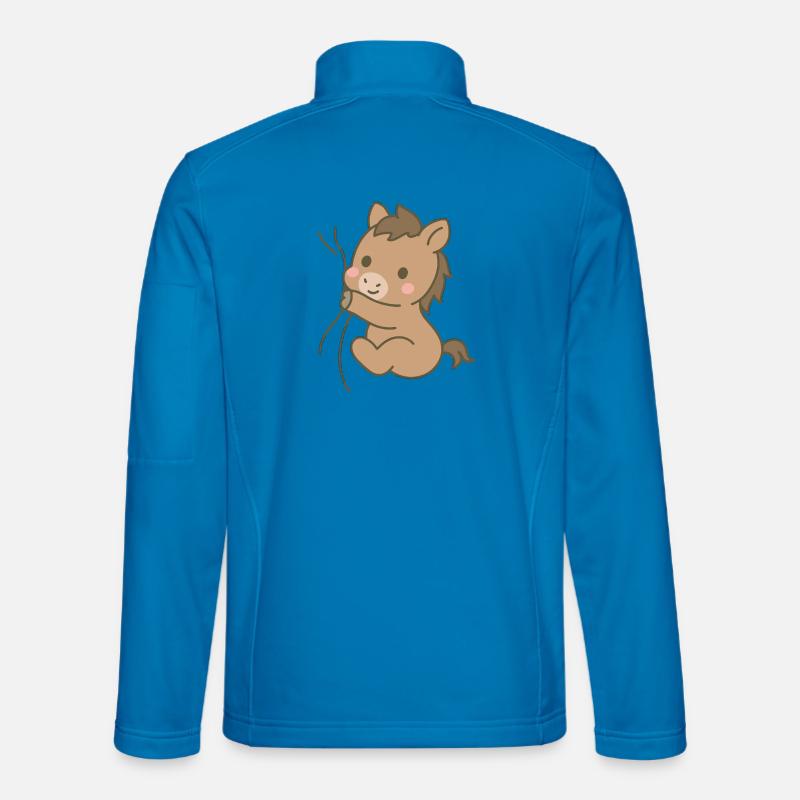 Eingekuschelt Pferdchen - Unisex Softshelljacke - Lichtblau