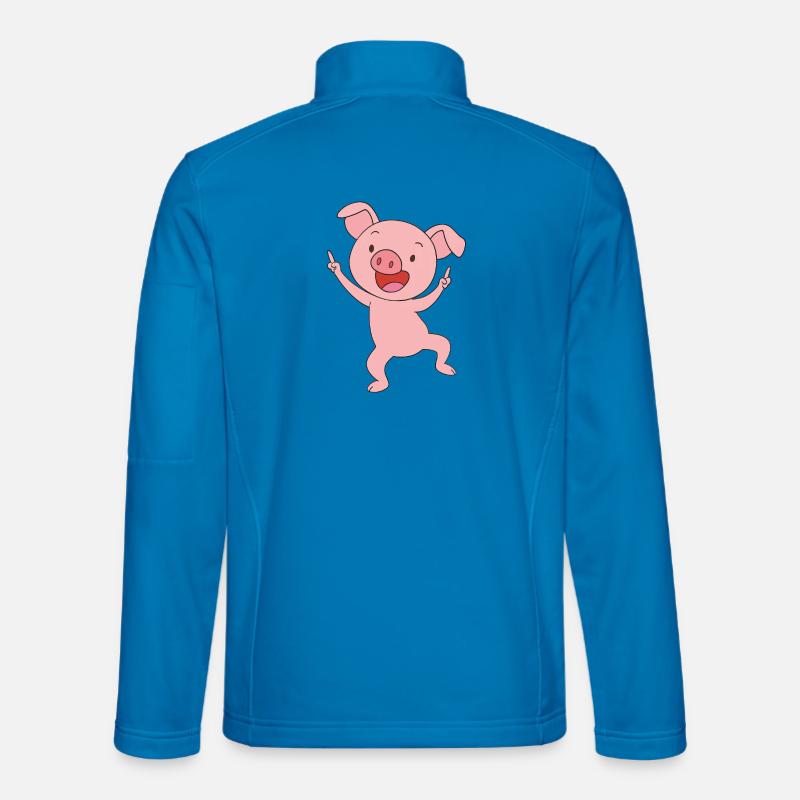 Rosa Glücksferkel - Unisex Softshelljacke - Lichtblau