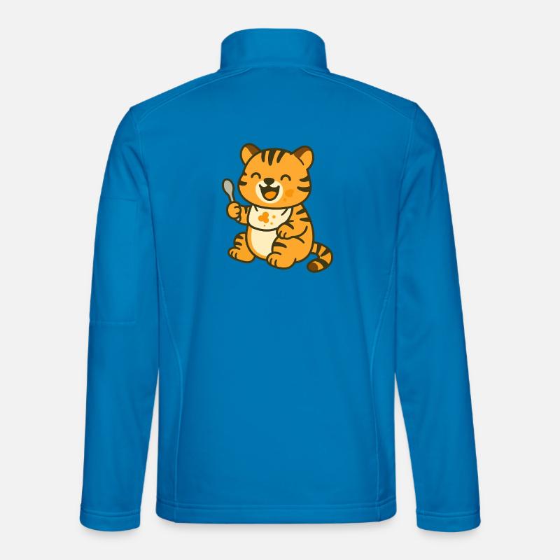 Mahlzeit mit Tigerbaby - Unisex Softshelljacke - Lichtblau