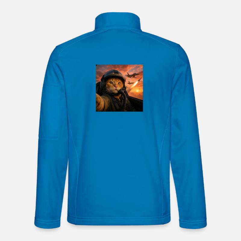 Selfie Squad Chat Drôle Pilote de chasse Mème Chat Veste en tissu softshell Unisexe
