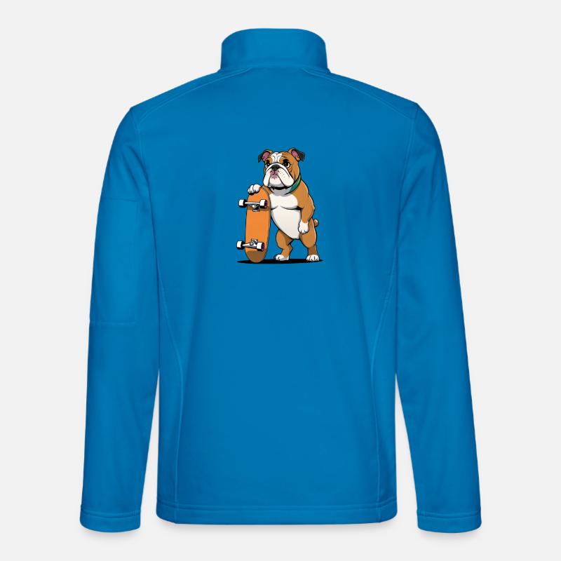 Bullenhündchen mit Skateboard - Unisex Softshelljacke - Lichtblau