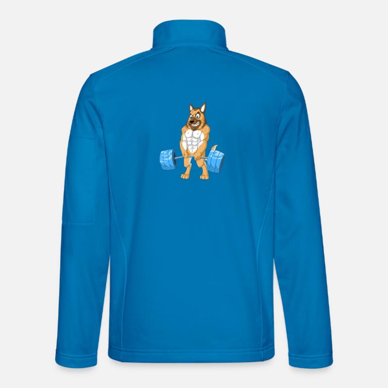 German Shepherd Weightlifting - Unisex Softshell Jacket - light blue