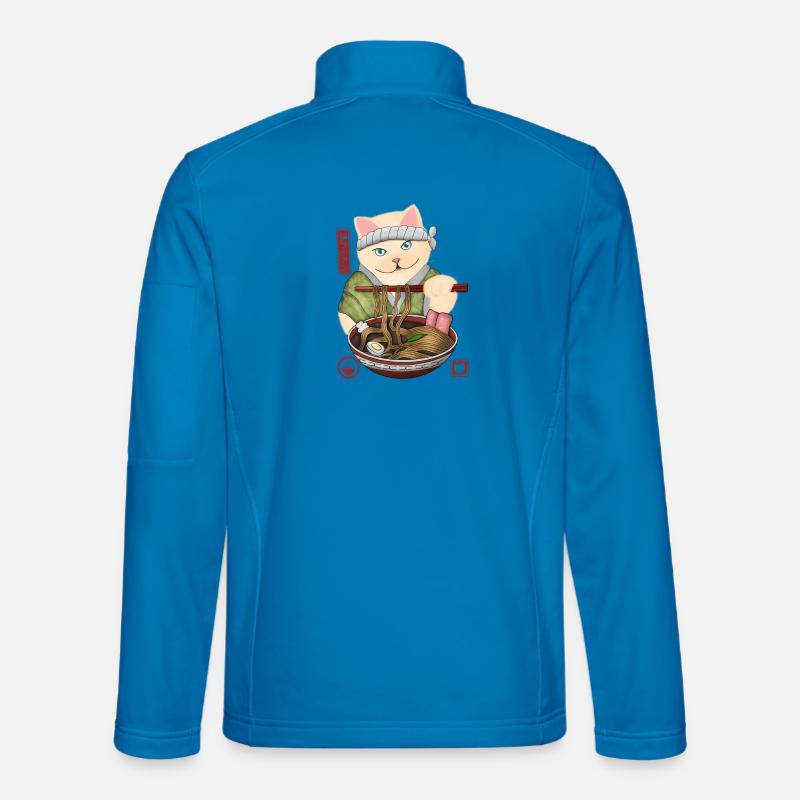 Adorable Cat Connoisseur Noodle Bowl - Unisex Softshell Jacket - light blue