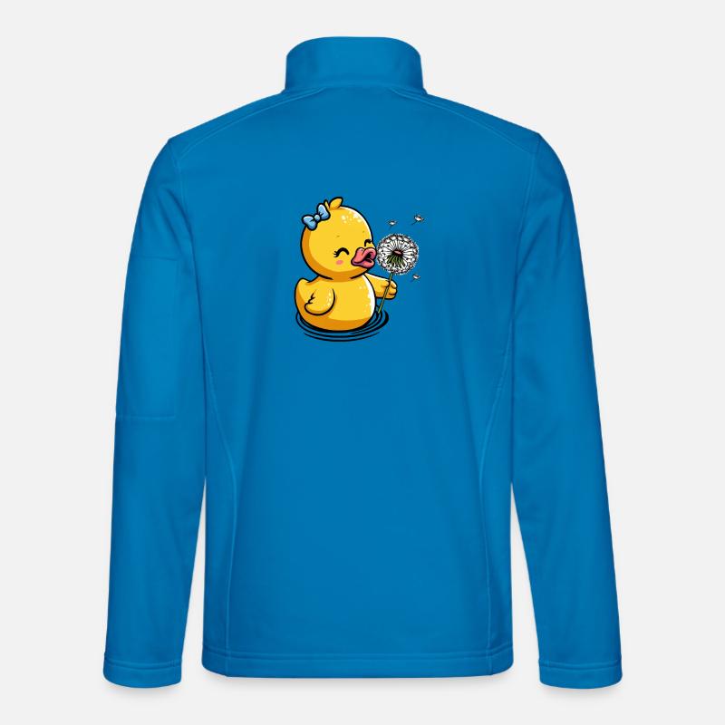 Küken mit Pusteblume und Schleife Unisex Softshelljacke