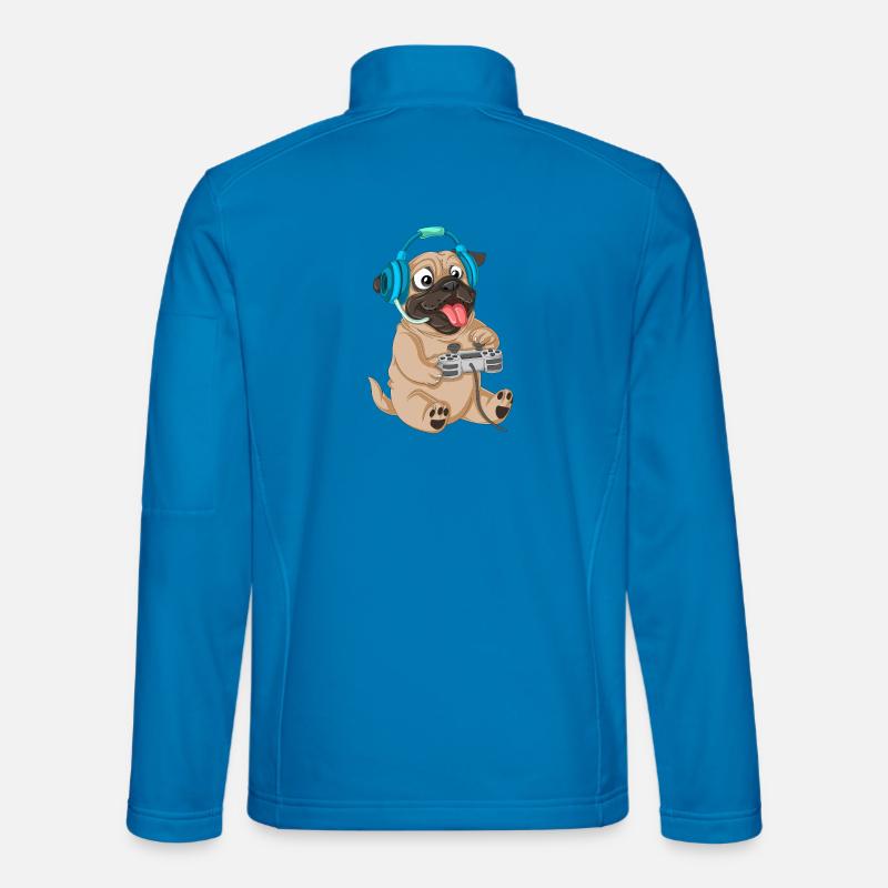 Mops-Gamer - Unisex Softshelljacke - Lichtblau