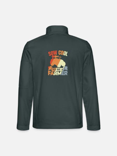 Mein Herz schlägt für Schulbusse - Unisex Softshelljacke - Dunkelgrau - Hinten