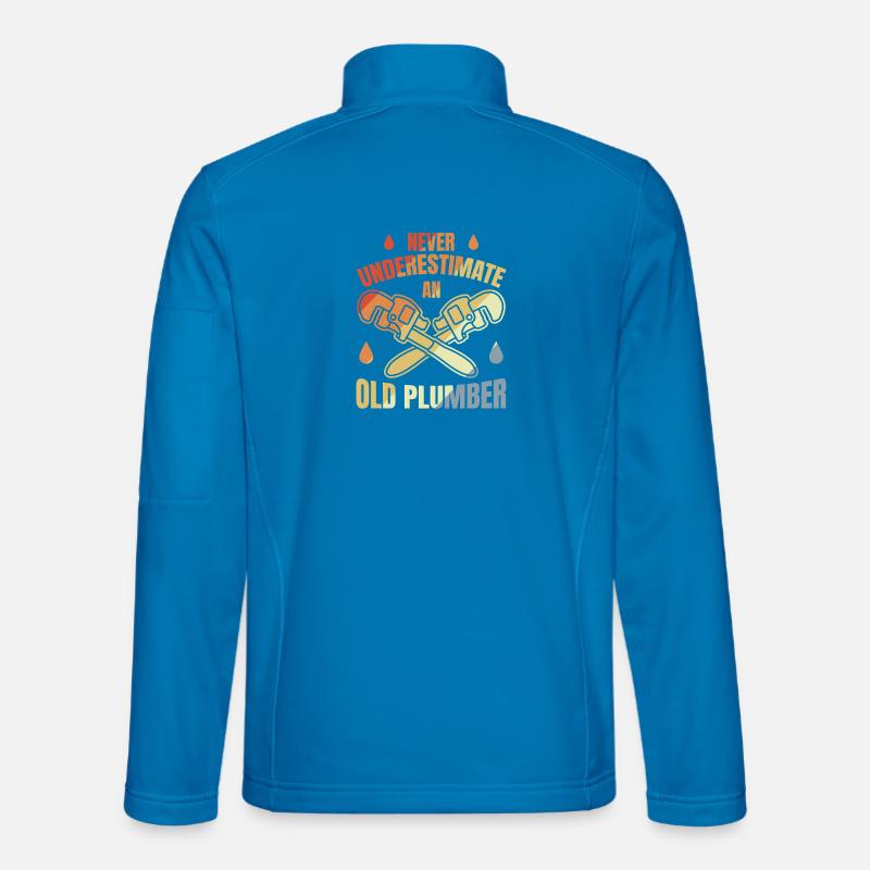 Never underestimate an old plumber - Unisex Softshell Jacket - light blue