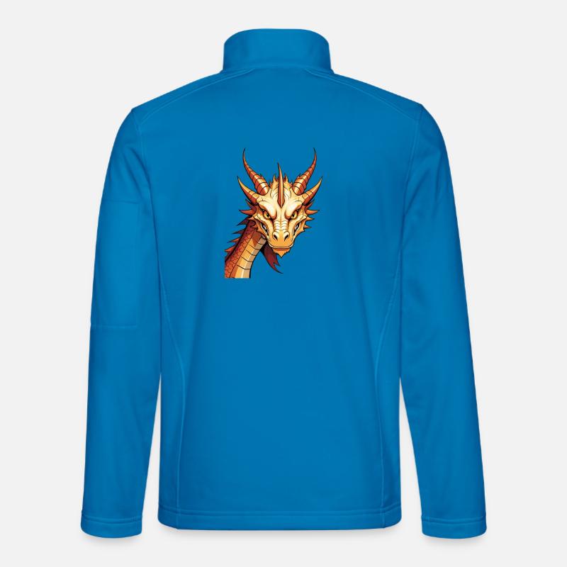 Puissance de feu de la tête de dragon dorée Veste en tissu softshell Unisexe