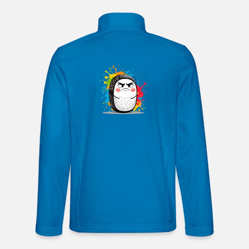 Wütender Sushi Roll mit Farbspritzern - Unisex Softshelljacke - Lichtblau