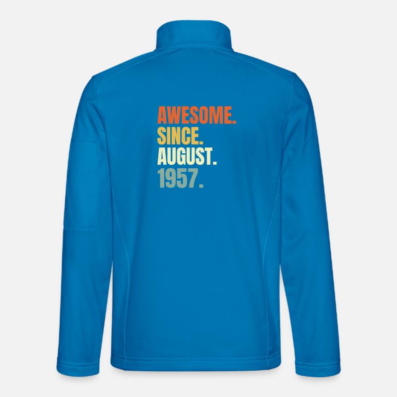 awesome since august 1957 birthday - Unisex Softshell Jacket - light blue