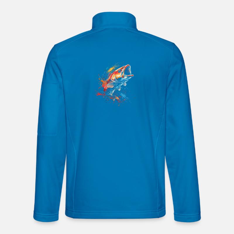 Fish Paint Blobs - Unisex Softshell Jacket - light blue