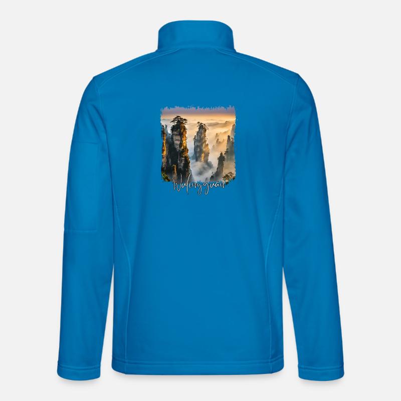 Wulingyuan Aquarell, Wulingyuan China - Unisex Softshelljacke - Lichtblau