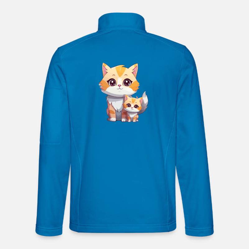 Cuddly Kitten Duo Motif - Unisex Softshell Jacket - light blue