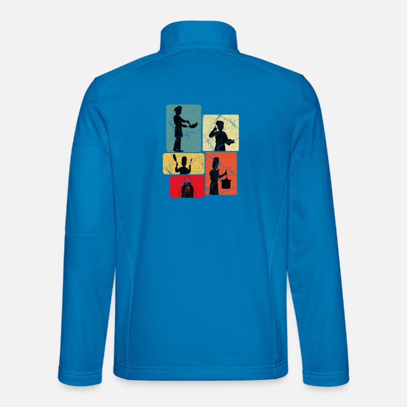 Küchenhelden Silhouetten Muster - Unisex Softshelljacke - Lichtblau