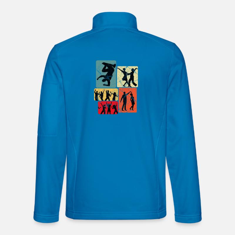Dance silhouettes in retro block - Unisex Softshell Jacket - light blue