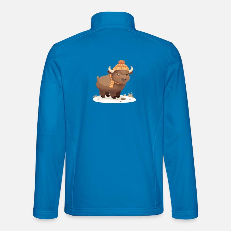 Winterbison mit Mütze - Unisex Softshelljacke - Lichtblau