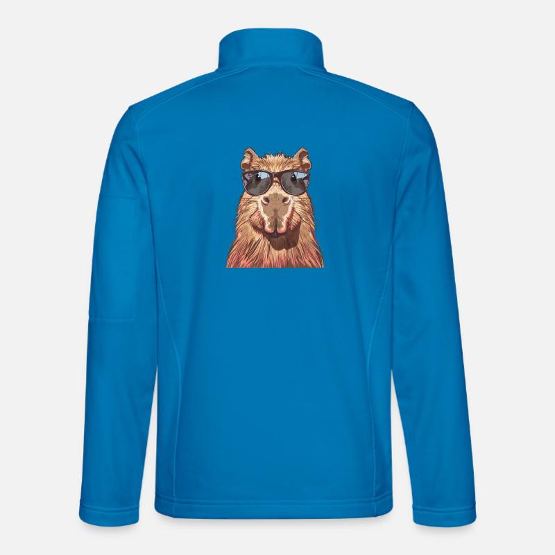 Cooles Capybara mit Sonnenbrille Fun - Unisex Softshelljacke - Lichtblau