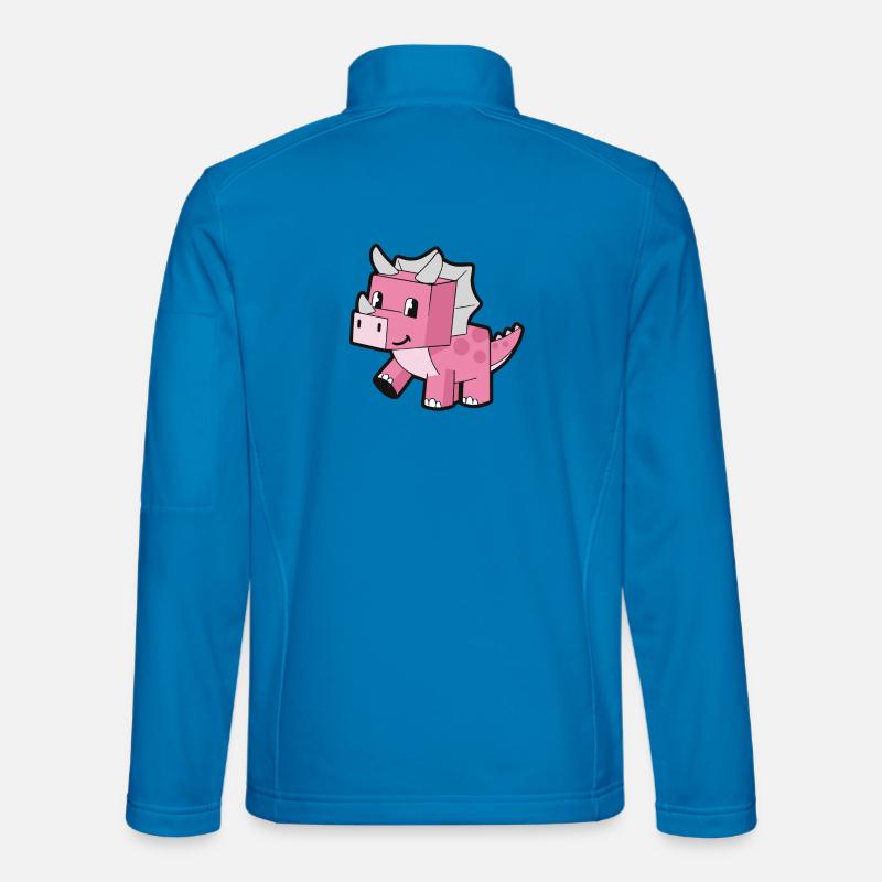 Dinosaur Cube Pink Kawaii - Unisex Softshell Jacket - light blue