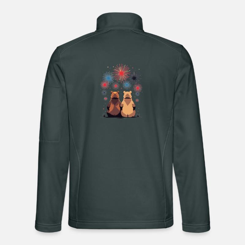 Two bears at the fireworks Unisex Softshell Jacket
