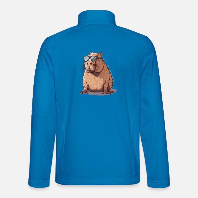 Coole Capybara mit Sonnenbrille Illustration - Unisex Softshelljacke - Lichtblau
