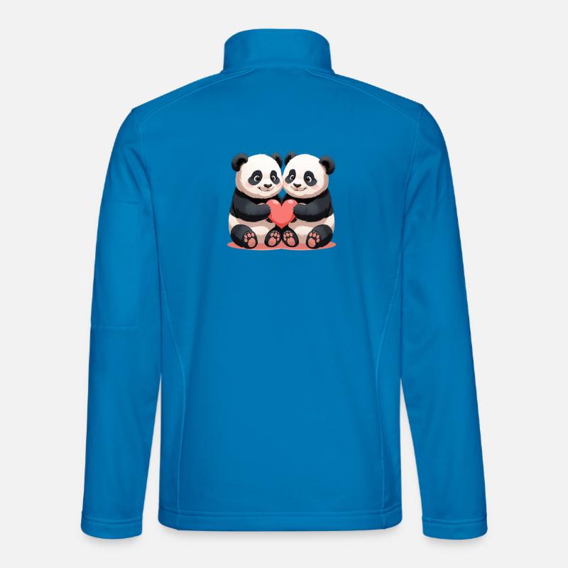 Câlin du duo de cœurs de panda Veste en tissu softshell Unisexe