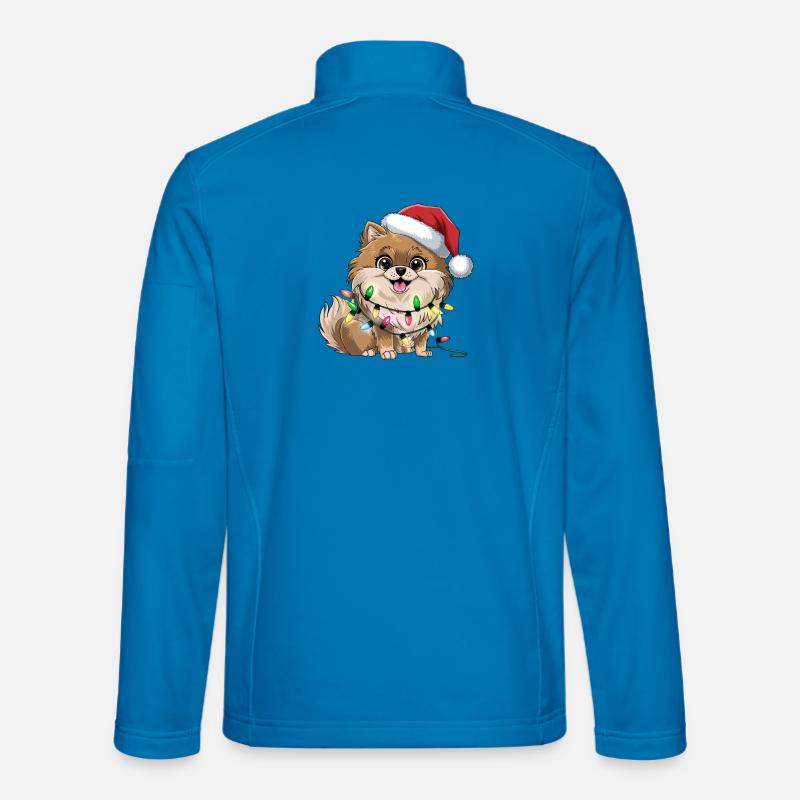 Weihnachtshund mit Lichterkette - Unisex Softshelljacke - Lichtblau
