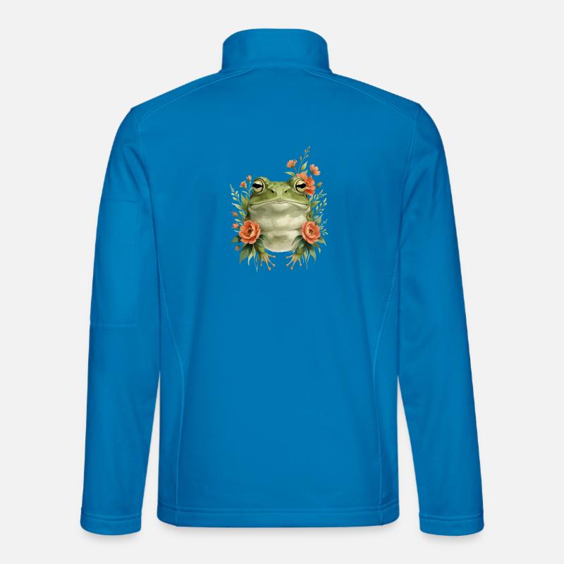Spring frog with flower wreath - Unisex Softshell Jacket - light blue
