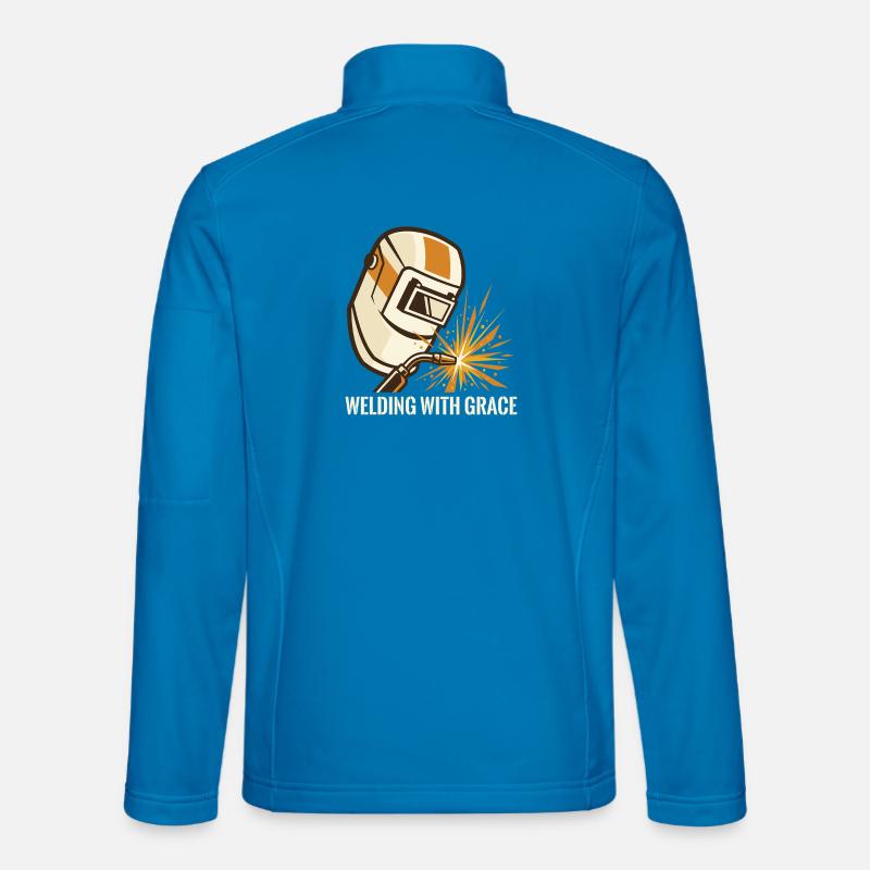 WELDING WITH GRACE Schweißhelm Motiv - Unisex Softshelljacke - Lichtblau