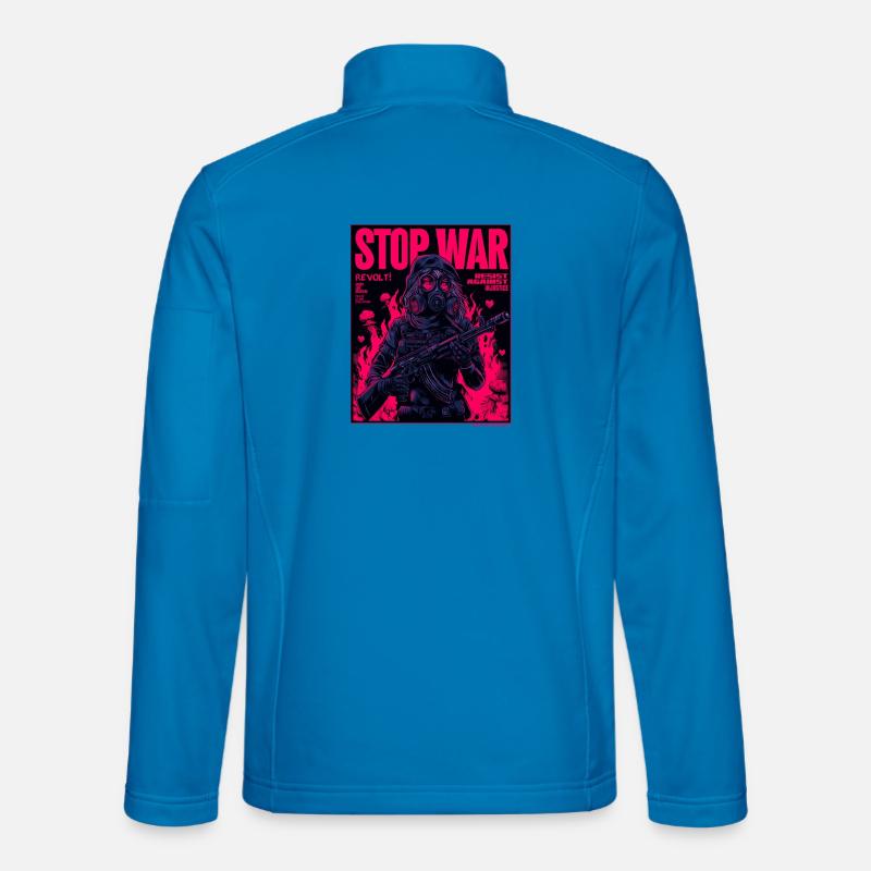 Neon Stop-War Protest - Unisex Softshell Jacket - light blue