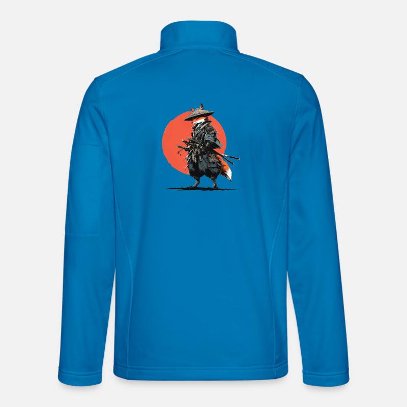 Fuchs-Samurai unter Ember Sun - Unisex Softshelljacke - Lichtblau