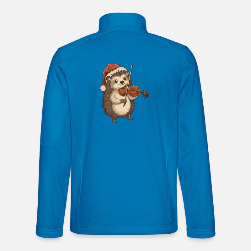 Weihnachts-Igel-Tier spielt Geige - Unisex Softshelljacke - Lichtblau