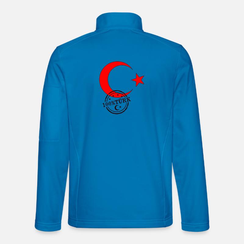 Turkish Flag 100%Türk - Unisex Softshell Jacket - light blue