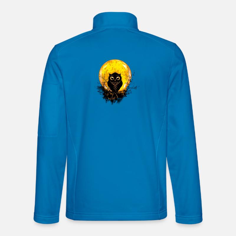 Eule bei Vollmond - Unisex Softshelljacke - Lichtblau