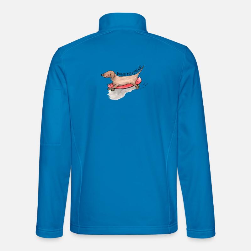 Dackel Longboard Hunde Schläfchen - Unisex Softshelljacke - Lichtblau