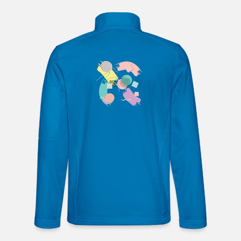 Abstraktes Pastell-Design mit Geometrie - Unisex Softshelljacke - Lichtblau