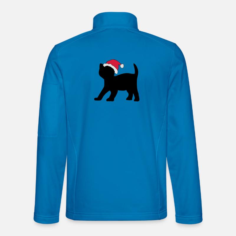 Kitten in an Xmas Hat. - Unisex Softshell Jacket - light blue